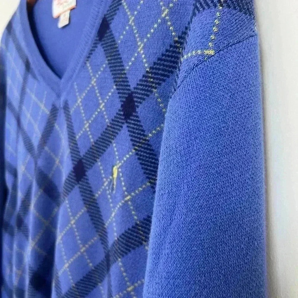 Payne Stewart Men's Golf Sweater Pullover Check Plaid Pattern Size Medium - Picture 2 of 5